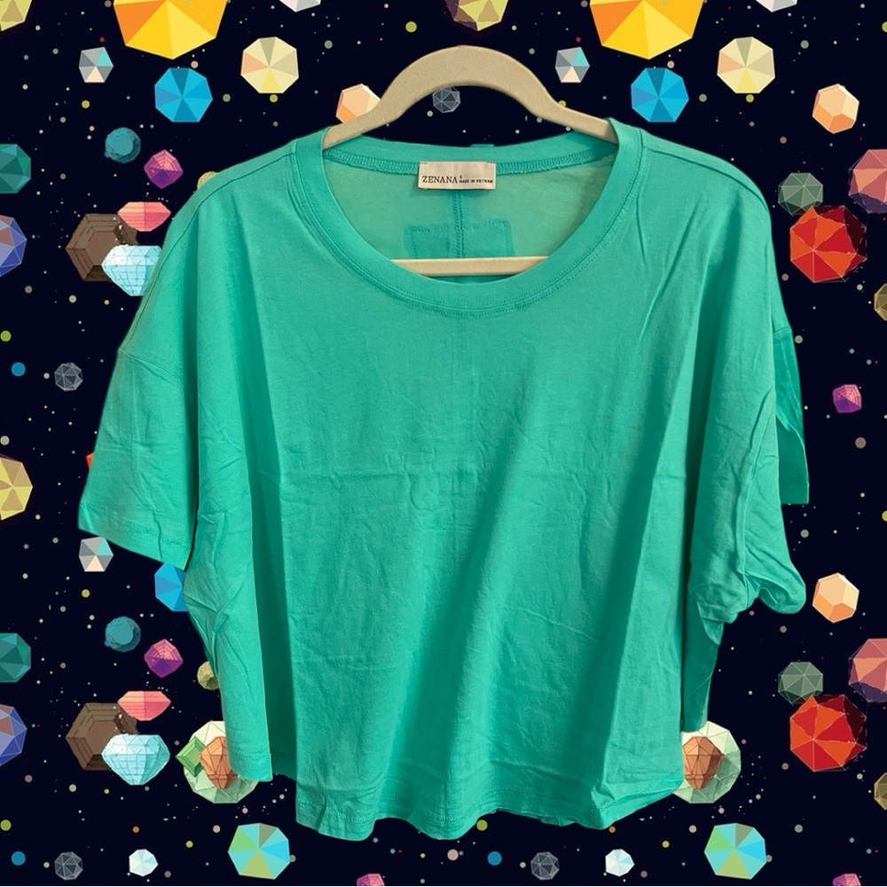 Zenana Outfitters Mint Short-Sleeve Boxy Tee - Women's